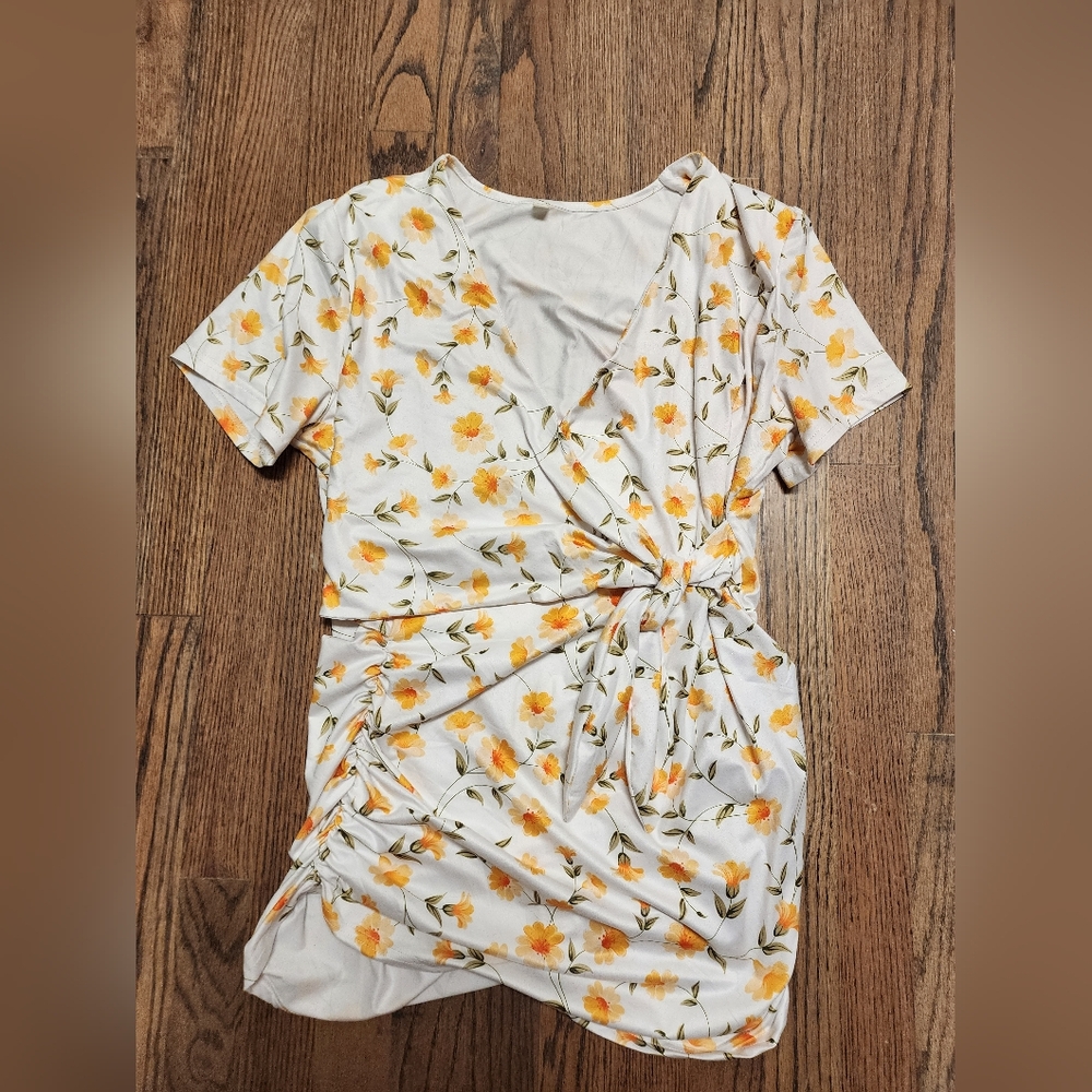 Floral Wrap Maternity Shirt with Orange Flowers